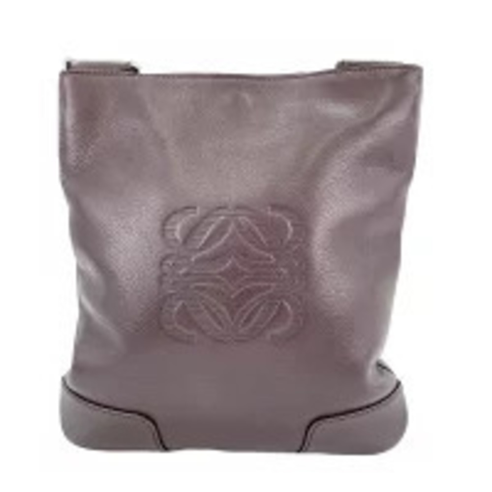Loewe Leather Anagram Shoulder Bag Brown